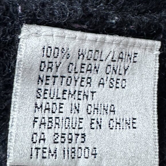 Vintage Wool Boucle Lady Jacket Cardigan sz L - Black - Picture 9 of 11